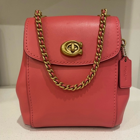 Coach Parker convertible backpack adjustable straps Orchid Pink leather EUC - Picture 2 of 16